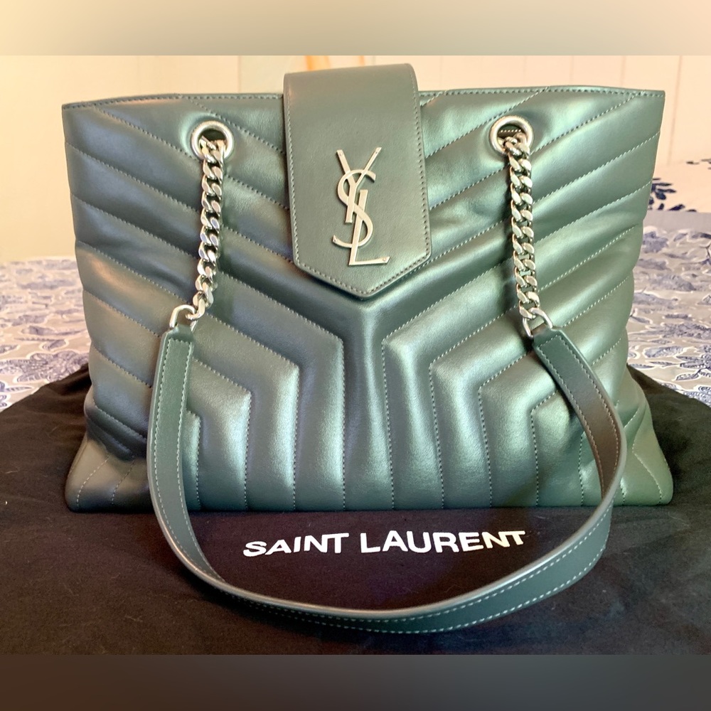New! YSL Saint Laurent Loulou Matelassé "Y" Quilted Large Shopper Bag